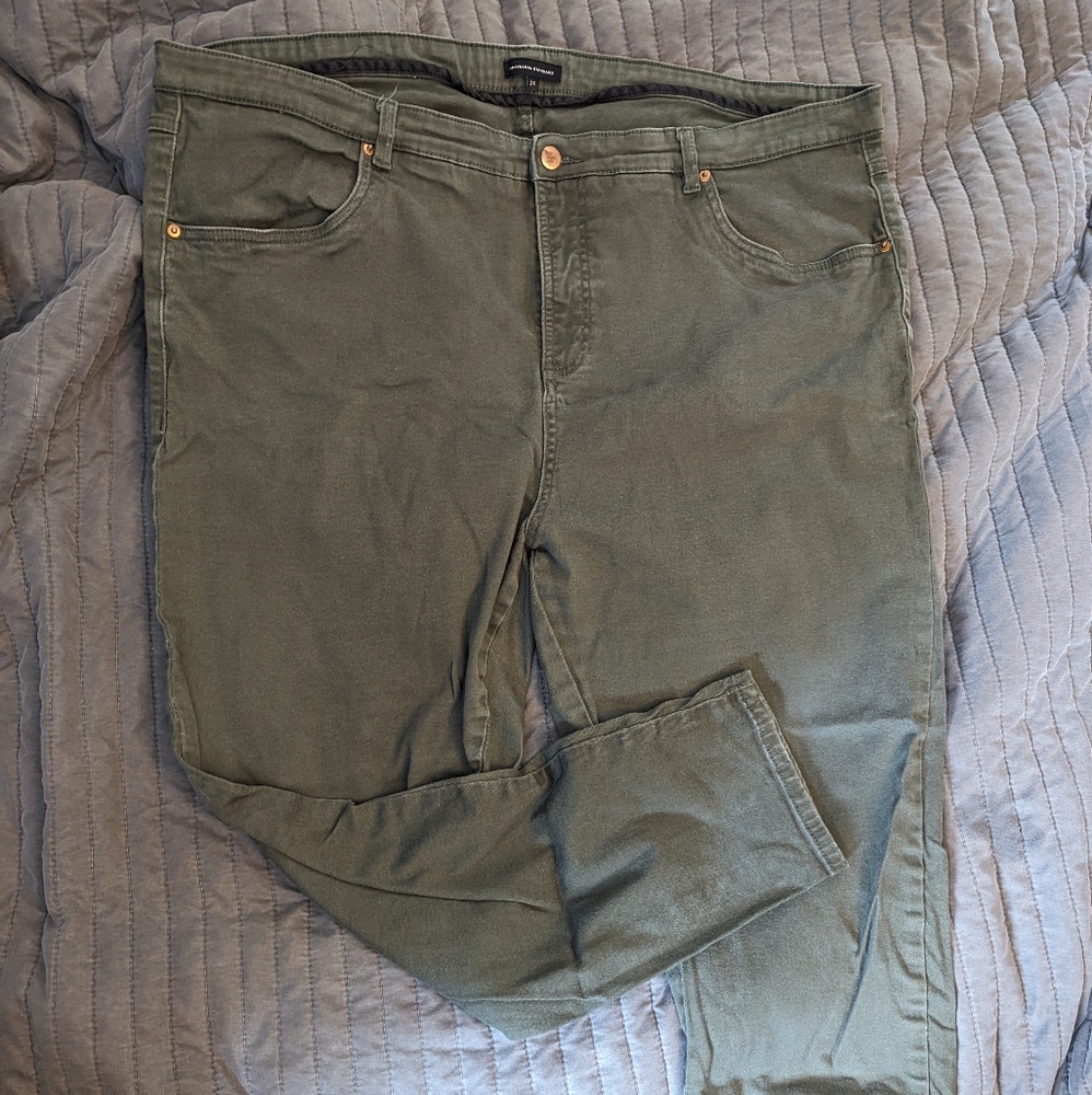 Universal Standard olive skinny jeans